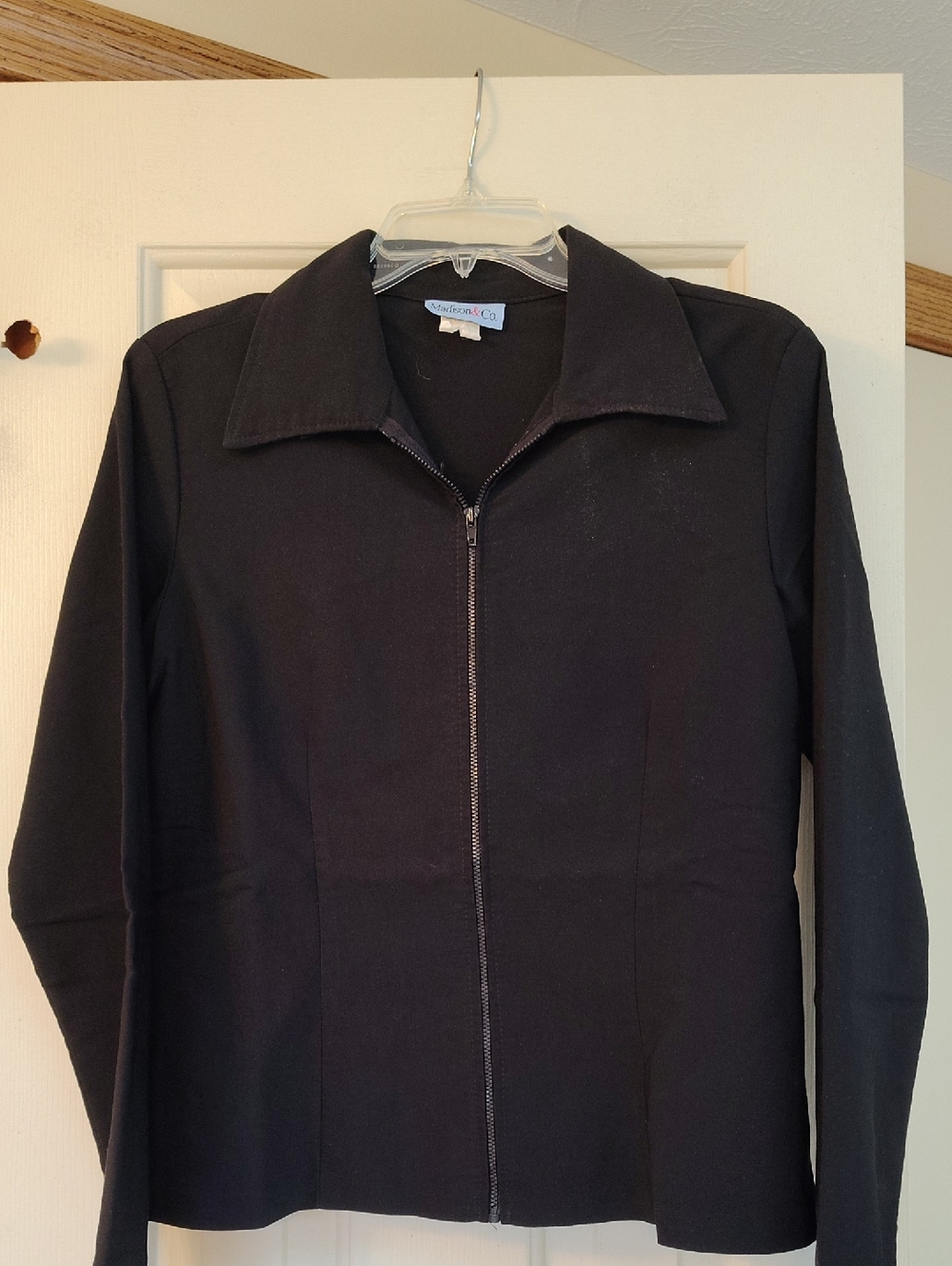 Madison  & Co.  Black Zip-Front Collared Jacket